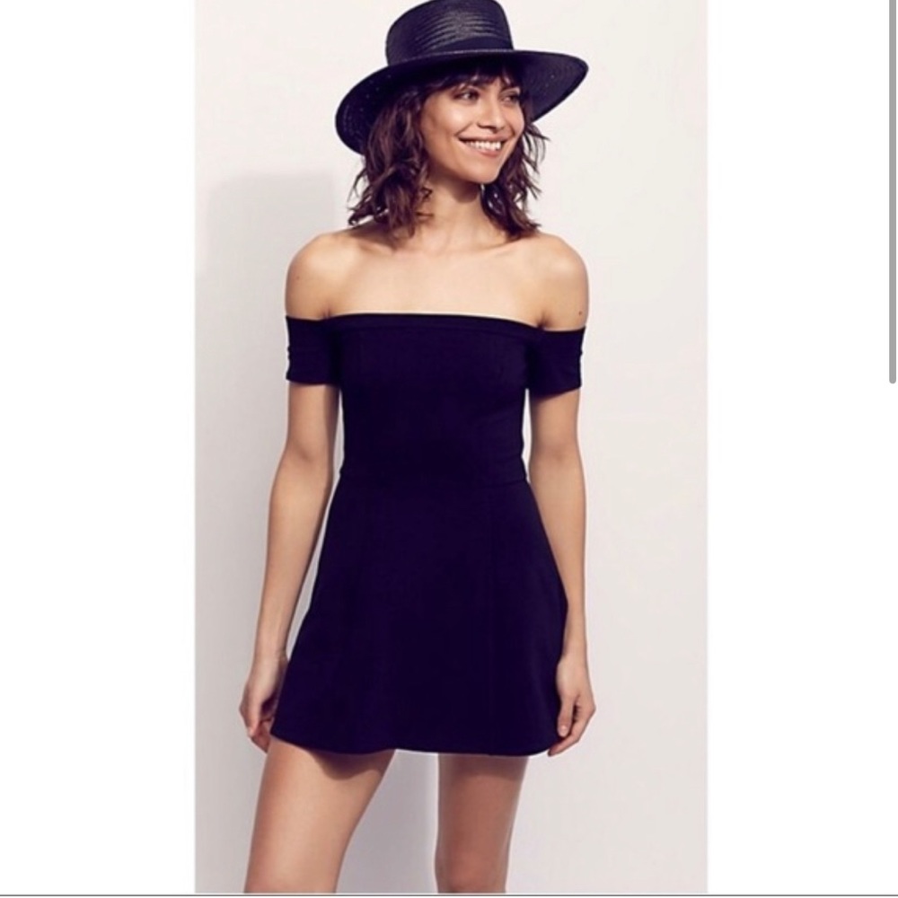 Free People - black off the shoulder mini dress